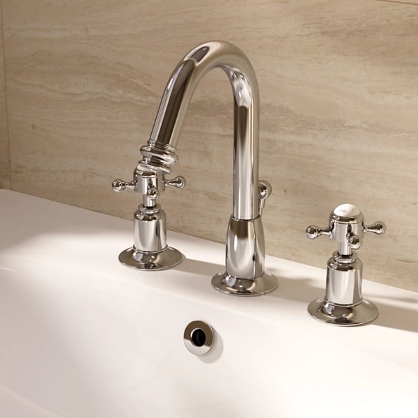 Belgravia 3 Hole Basin Tall Curved Tap