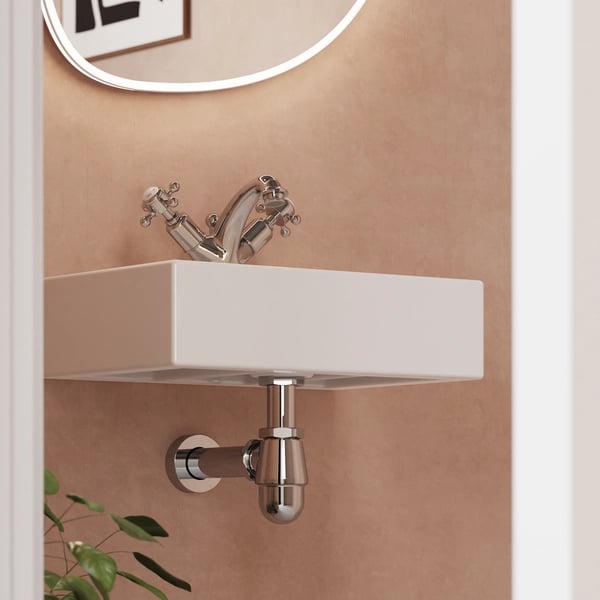 Bottle Trap Shallow Seal 400mm Pipe Chrome