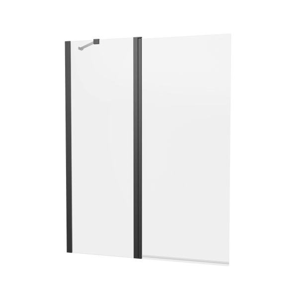 Clear 6 Double Bath Screen in Matt Black