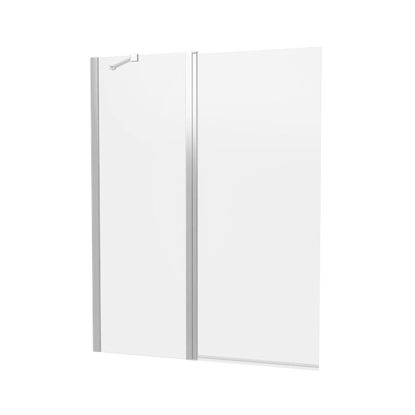 Clear 6 Double Bath Screen in Chrome