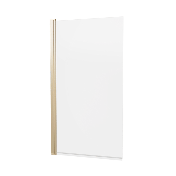 Clear 6 Hinged Bath Screen in Brushed Brass