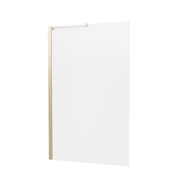 Clear 6 Fixed Bath Screen in Brushed Brass