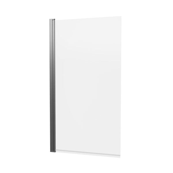 Clear 6 Hinged Bath Screen in Slate