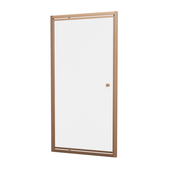 Clear 6 Pivot Shower door in Brushed Bronze