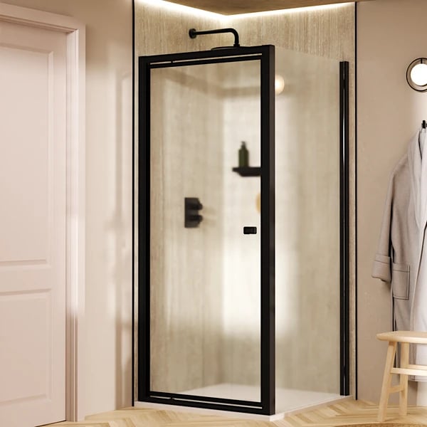 Clear 6 Pivot Shower Door with Side Panel