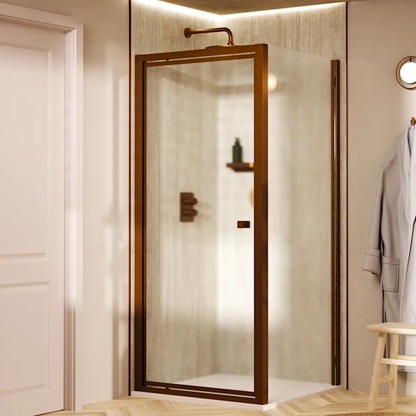 Clear 6 Pivot Shower Door with Side Panel