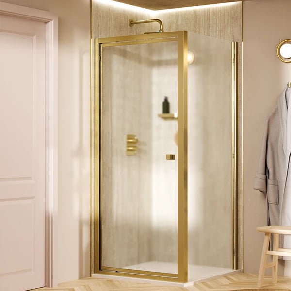 Clear 6 Pivot Shower Door with Side Panel