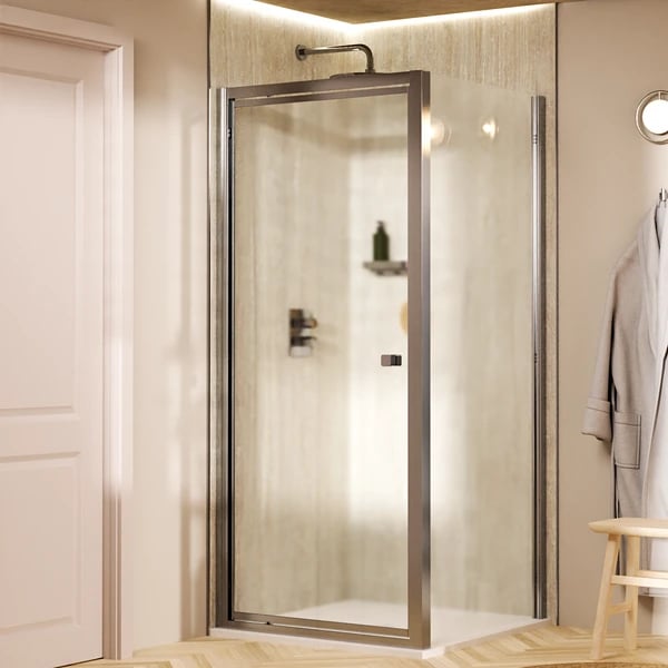 Clear 6 Pivot Shower Door with Side Panel