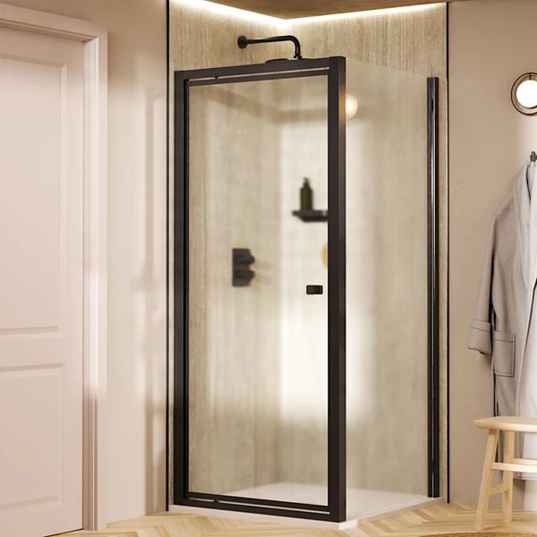 Clear 6 Pivot Shower Door with Side Panel