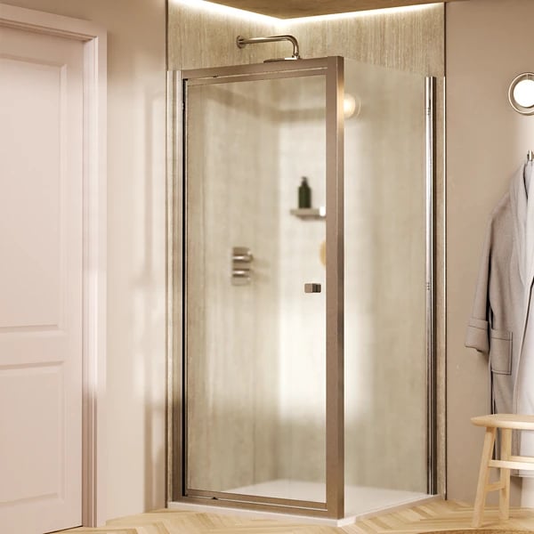 Clear 6 Pivot Shower Door with Side Panel