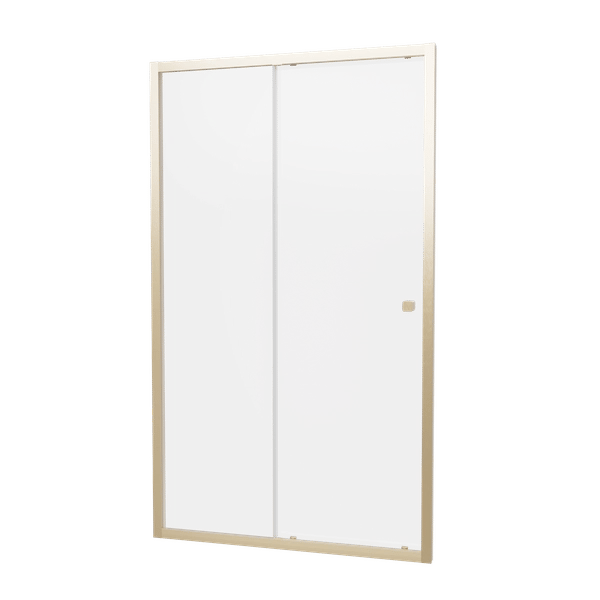 Clear 6 Sliding Shower Door with Side Panel in Brushed Brass
