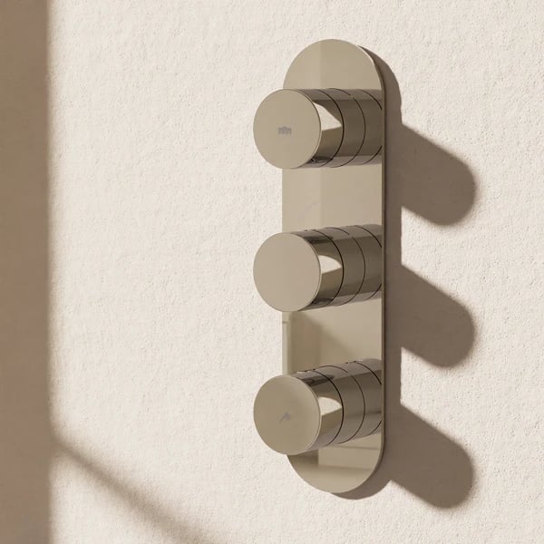 Dial Central Thermostatic Shower Valve with 2 Way Diverter Vertical Chrome