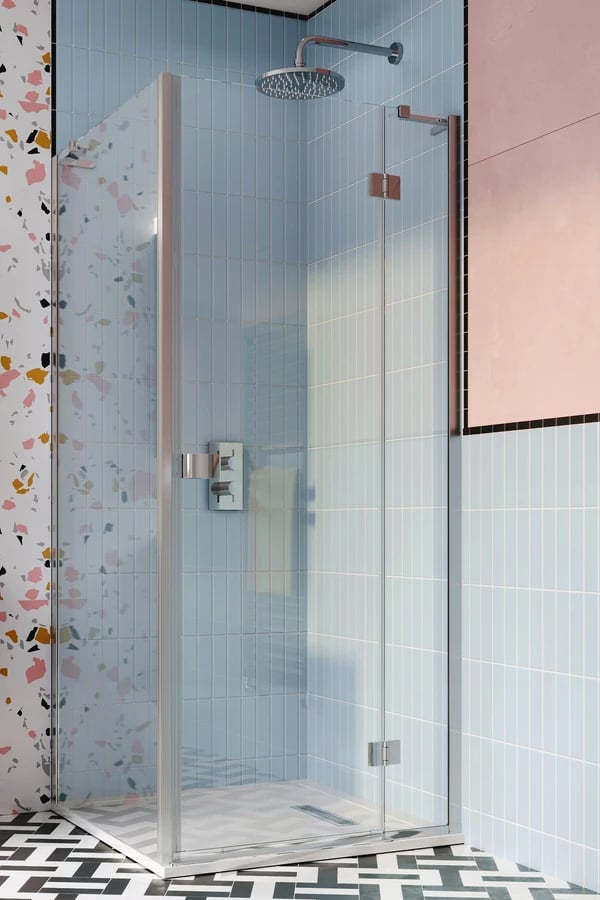Design 8 Hinged Shower Door with Side Panel