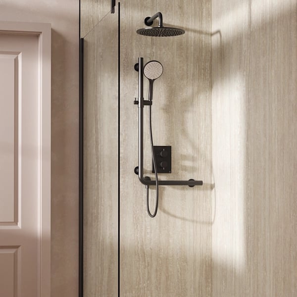 Grab Bar Shower Handset Attachment