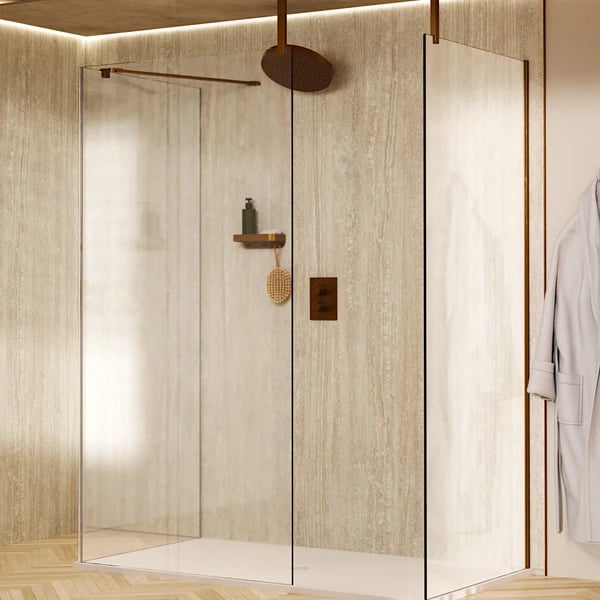 Gallery 10 Walk In Enclosure in Brushed Bronze