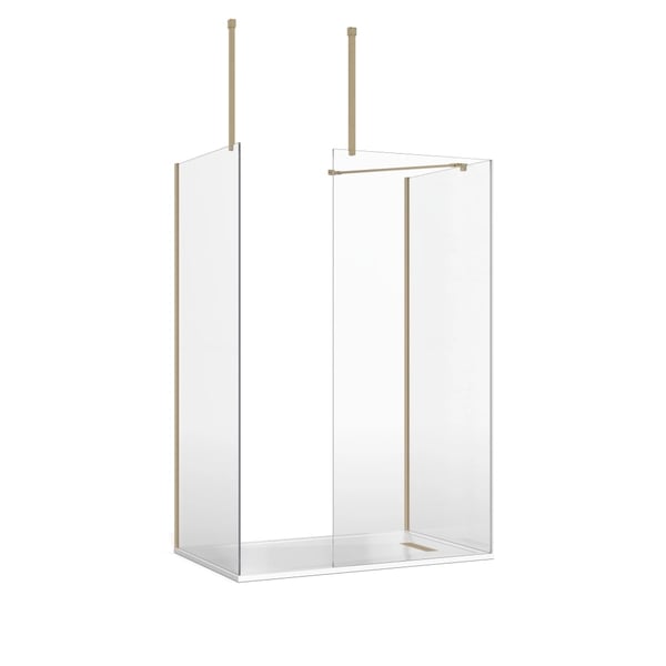 Gallery 8 Walk In Enclosure in Brushed Brass