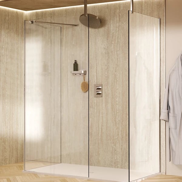 Gallery 8 Walk In Enclosure in Brushed Nickel