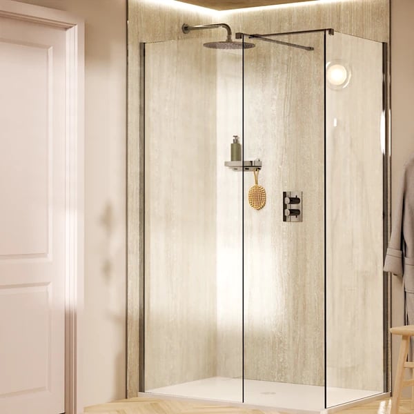 Gallery 8 Corner Shower with T Bracing Bar in Chrome