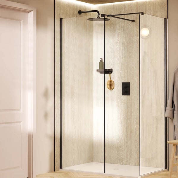 Gallery 8 Corner Shower with T Bracing Bar in Slate