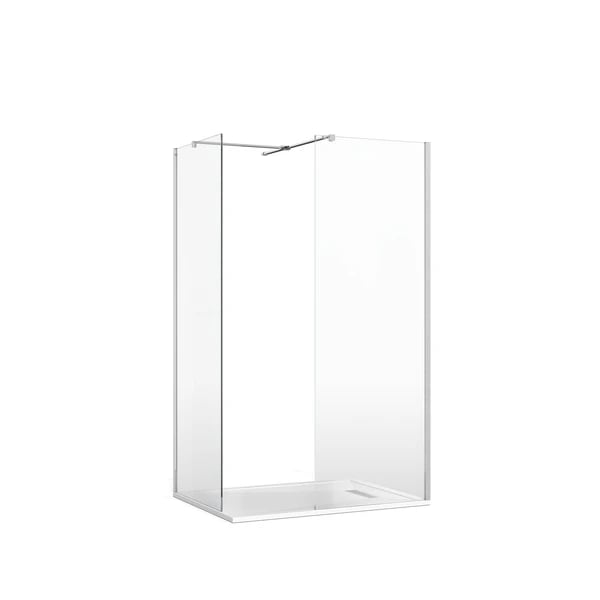 Gallery 8 Corner Shower with T Bracing Bar in Brushed Nickel