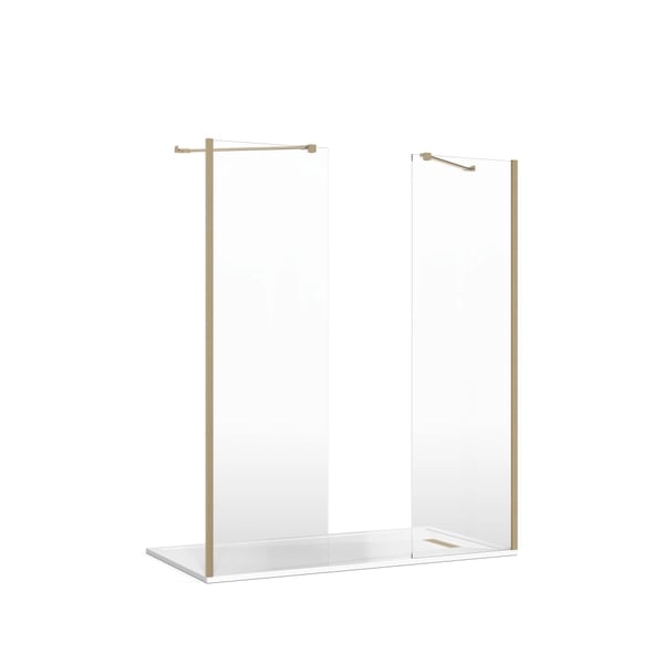 Gallery 8 Double Recessed Shower in Brushed Brass