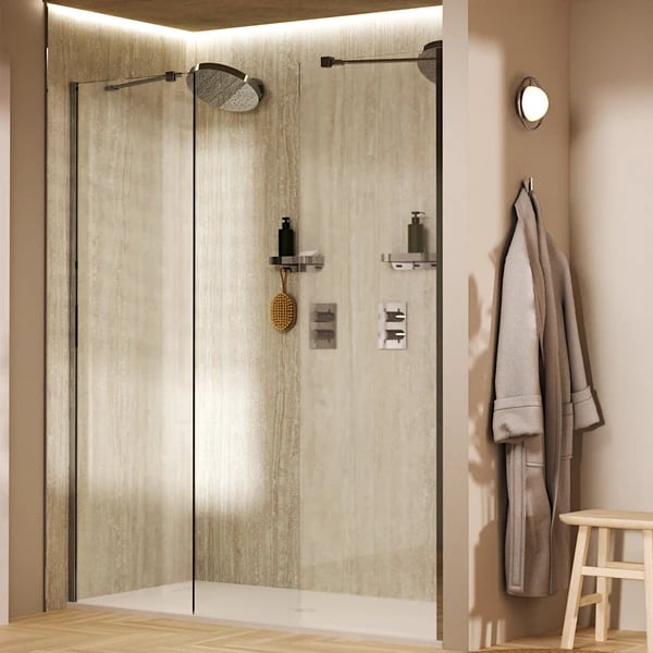 Gallery 10 Double Recessed Shower in Chrome