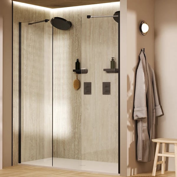 Gallery 8 Double Recessed Shower in Slate