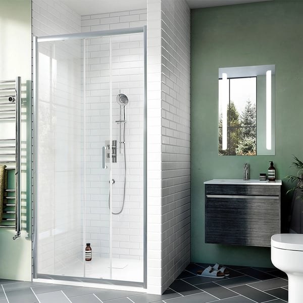Kai 6 Sliding Shower Door with Side Panel in Chrome