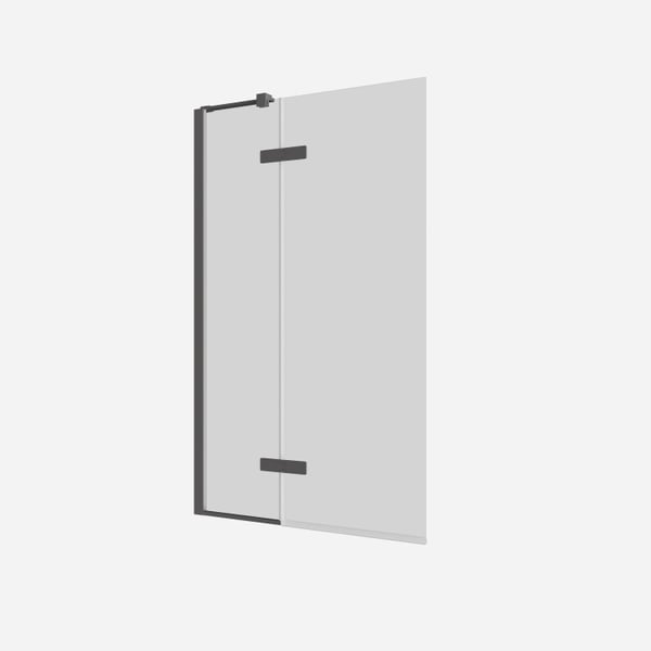 Optix 10 180° Hinged Bath Screen with Inline in Slate