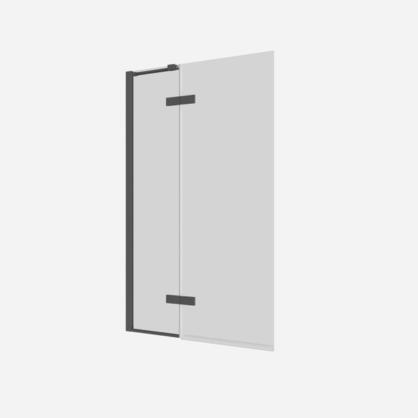 Optix 10 90° Hinged Bath Screen with Inline in Slate