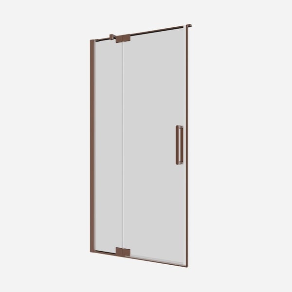 Optix 10 Pivot Shower Door with Inline in Brushed Bronze