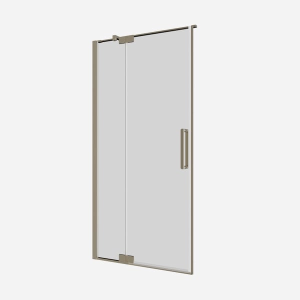 Optix 10 Pivot Shower Door with Inline in Brushed Brass