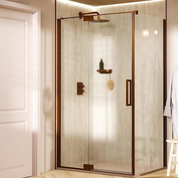 Optix 10 Inline Pivot Shower Door with Side Panel