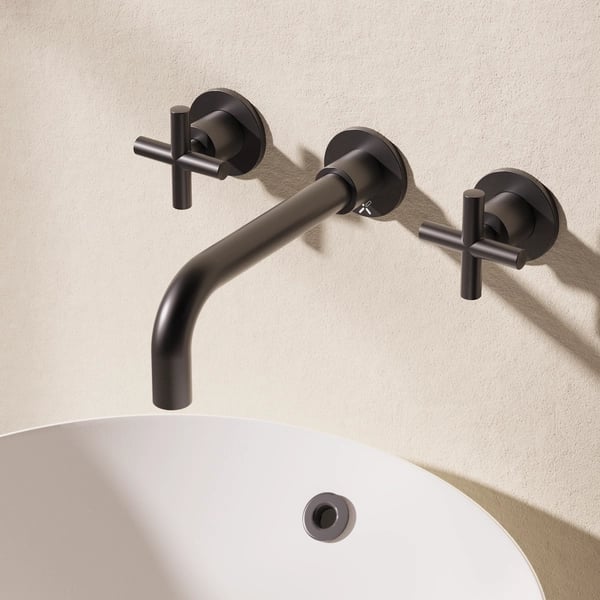 MPRO Crosshead 3 Hole Wall Basin Tap