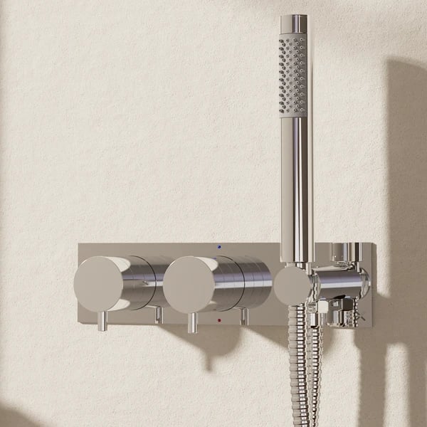 MPRO Thermostatic 2 Outlet Shower Valve, Handset & Trimset
