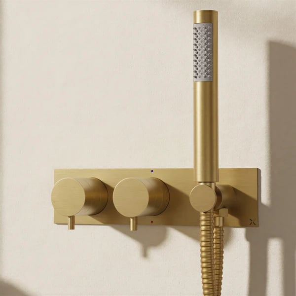 MPRO Thermostatic 2 Outlet Shower Valve, Handset & Trimset