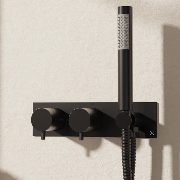 MPRO Thermostatic 2 Outlet Shower Valve, Handset & Trimset