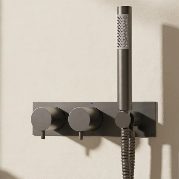 MPRO Thermostatic 2 Outlet Shower Valve, Handset & Trimset