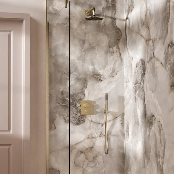 Crossbox Push Shower Set 1 with Fixed Head & Handset
