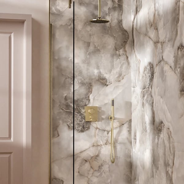 Crossbox Push Shower Set 1 with Fixed Head & Handset