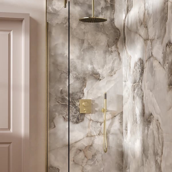 Crossbox Push Shower Set 1 with Fixed Head & Handset