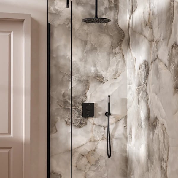 Crossbox Push Shower Set 1 with Fixed Head & Handset