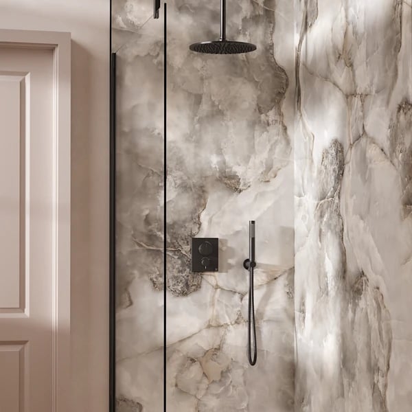 Crossbox Push Shower Set 1 with Fixed Head & Handset