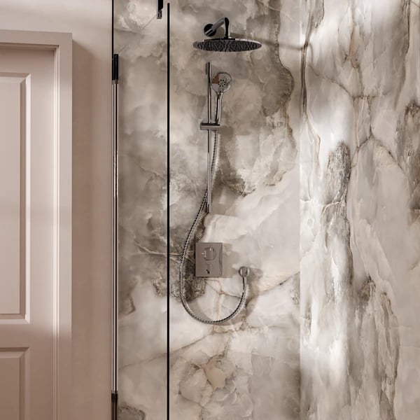 Crossbox Push Shower Set 2 with Fixed Head & Handset