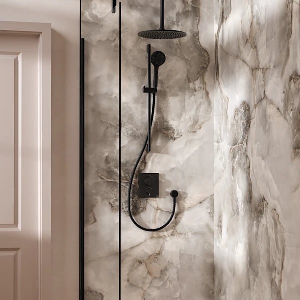 Crossbox Push Shower Set 2 with Fixed Head & Handset