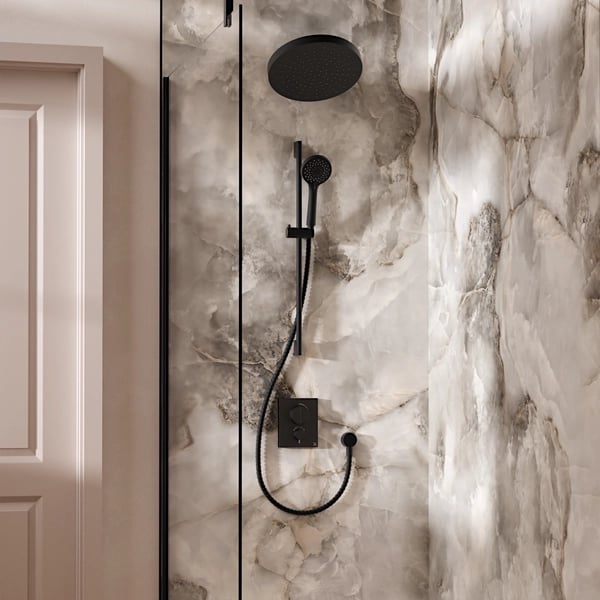 Crossbox Push Shower Set 5 with Fixed Head & Handset