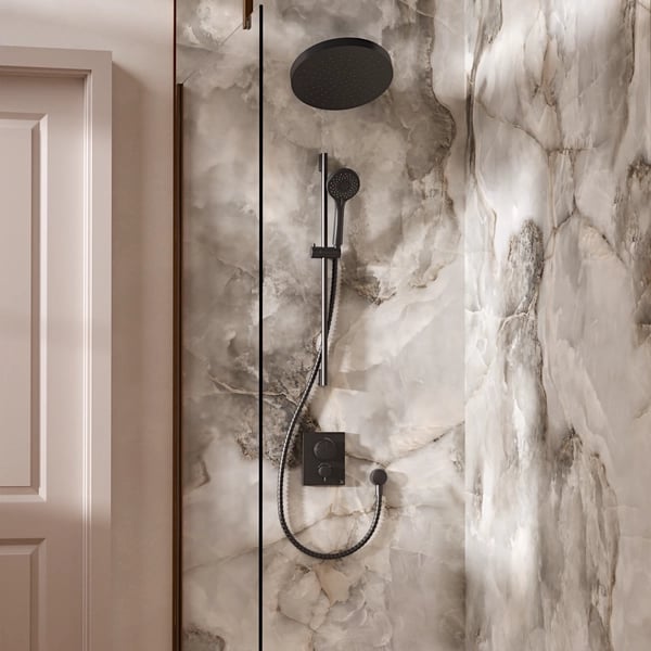 Crossbox Push Shower Set 5 with Fixed Head & Handset