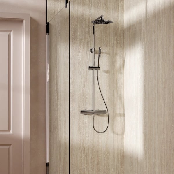 Multivalve Curve Exposed Thermo Shower Chrome