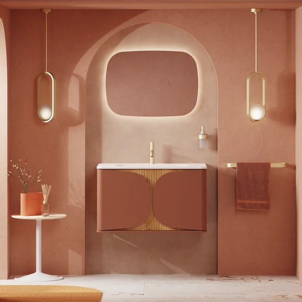 Tambour Wall Hung Furniture Unit with Basin - 800mm