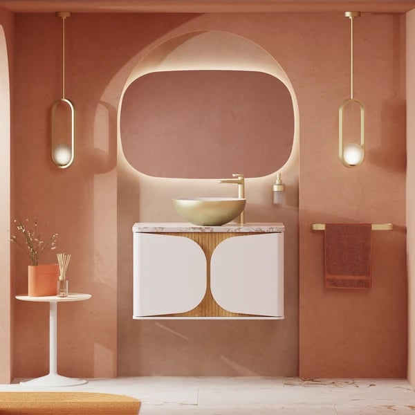 Tambour Wall Hung Furniture Unit with Worktop - 800mm